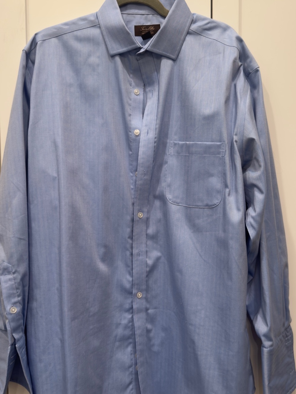 Tasso Elba Men's Light Blue Dress Shirt with Chest Pocket
